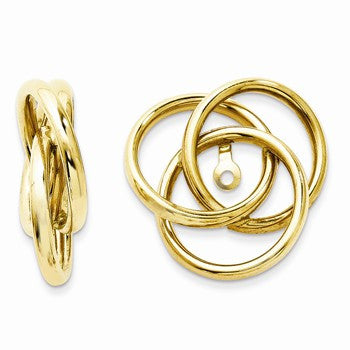 14k Yellow Gold Polished Love Knot Earring Jackets