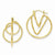 14k Yellow Gold Fashion Hoop Earrings