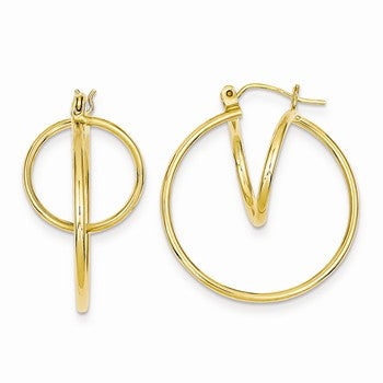 14k Yellow Gold Fashion Circle Hoop Earrings