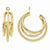 14k Yellow Gold Polished Twisted Triple Hoop Earring Jackets