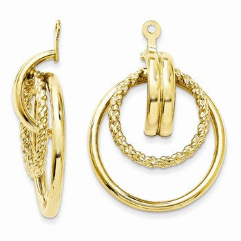 14k Yellow Gold Polished Twisted Fancy Earring Jackets