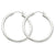 14k White Gold 2.5mm Lightweight Round Hoop Earrings