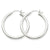 14k White Gold 2.5mm Lightweight Round Hoop Earrings