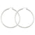 14k White Gold 2.5mm Lightweight Round Hoop Earrings