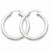 10k White Gold 4mm x 35mm Tube Hoop Earrings