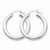 10k White Gold 4mm x 30mm Tube Hoop Earrings