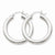 10k White Gold 4mm x 30mm Tube Hoop Earrings