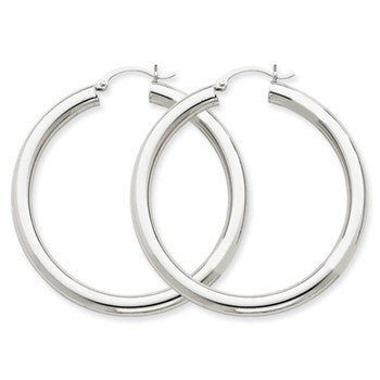 14k Yellow Gold Polished 4mm Lightweight Round Hoop Earrings