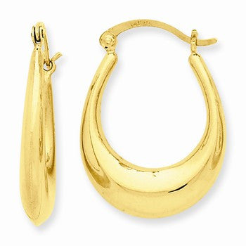 14k Yellow Gold Polished Hoop Earrings