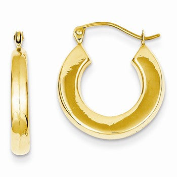 14k Yellow Gold Polished Hoop Earrings