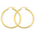 14k Yellow Gold Polished 2.5mm Lightweight Round Hoop Earrings