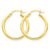14k Yellow Gold Polished 2.5mm Lightweight Round Hoop Earrings