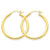 14k Yellow Gold Polished 2.5mm Lightweight Round Hoop Earrings