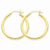14k Yellow Gold Polished 2.5mm Round Hoop Earrings