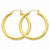 10k Yellow Gold Polished 4mm x 40mm Tube Hoop Earrings