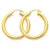 14k Yellow Gold Polished 4mm Lightweight Round Hoop Earrings