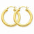10k Yellow Gold Polished 4mm x 30mm Tube Hoop Earrings