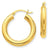 14k Yellow Gold Polished 4mm Lightweight Round Hoop Earrings