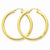 10k Yellow Gold Polished 4mm x 45mm Tube Hoop Earrings