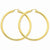 10k Yellow Gold Polished 4mm x 65mm Tube Hoop Earrings