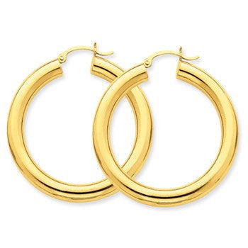 14k Yellow Gold Polished 5mm Lightweight Hoop Earrings