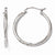 10K White Gold Polished Hinged Hoop Earrings