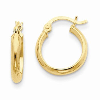 14k Yellow Gold Polished Hoop Earring, Jewelry Earrings