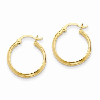 14k Yellow Gold Polished Hoop Earring, Jewelry Earrings
