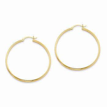 14k Yellow Gold Polished Hoop Earring, Jewelry Earrings