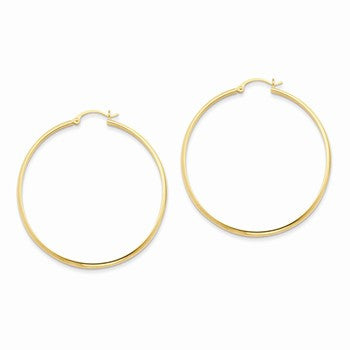 14k Yellow Gold Polished Hoop Earring, Jewelry Earrings