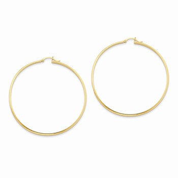 14k Yellow Gold Polished Hoop Earring, Jewelry Earrings