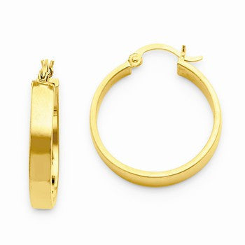 14k Yellow Gold Polished Hoop Earring, Jewelry Earrings