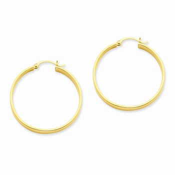 14k Yellow Gold Polished Hoop Earring, Jewelry Earrings