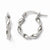 10K White Gold Polished Twisted Hinged Hoop Earrings