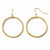 10k Yellow Gold Textured Shepherd Hook Dangle Hoop Earrings