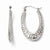 10K White Gold Diamond-cut Hinged Hoop Earrings