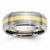 Titanium Ridged Edge with 14k Yellow Inlay 8mm Polished & Brushed Wedding Band