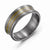 Titanium & 14k Yellow Gold Gold Inlay 8mm Satin and Polished Wedding Band