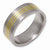 Titanium & 14k Yellow Gold Gold Inlay 8mm Satin Wedding Band