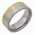 Titanium & 14k Yellow Gold Gold Inlay 8mm Satin Wedding Band