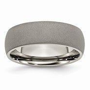 Titanium Stone Finish 7mm Wedding Band