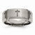Titanium Beveled Edge 8mm Laser Design Polished & Brushed Wedding Band