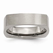 Titanium Square 6mm Satin Wedding Band