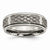 Titanium Ridged Edge 8mm Laser Design Polished & Brushed Wedding Band