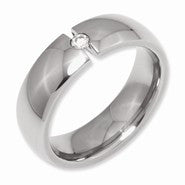 Titanium 7mm Diamond Polished Wedding Band