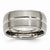 Titanium Grooved Ridged Edge 10mm Brushed and Polished Wedding Band