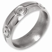Titanium Circle Design 7mm Polished Wedding Band