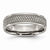 Titanium Ridged Edge Weave Design 6mm Polished Wedding Band