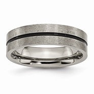 Titanium Black Enamel 6mm Brushed Wedding Band