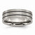 Titanium Black Enamel Flat Grooved 7mm Brushed Wedding Band